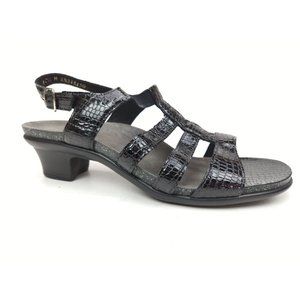 SAS Black Snake Print Women's Tripad Comfort T Strap Sandals Size 10.5 M